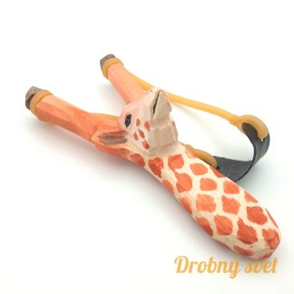 Detský drevený prak s hlavou žirafy jj4